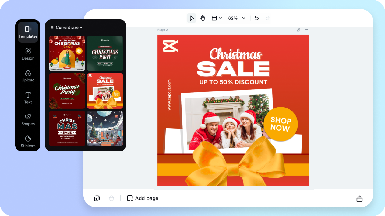 Editable Christmas templates for easy creation